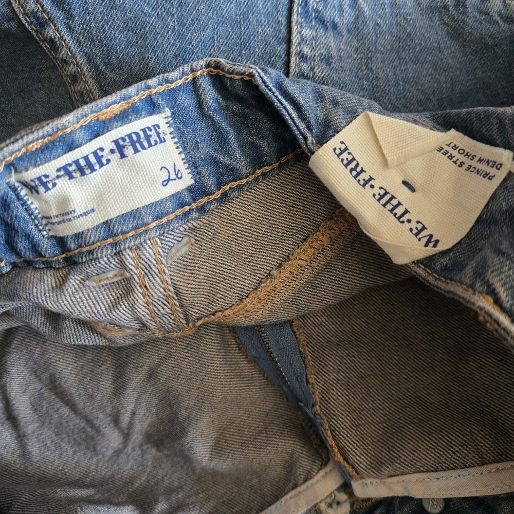 New Free People We The Free Prince Street Denim Western Cowboy Shorts Size 26 - Picture 14 of 14